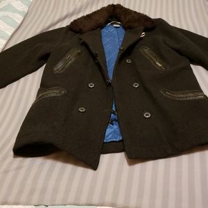 dsl55 diesel brand grey heather pea coat